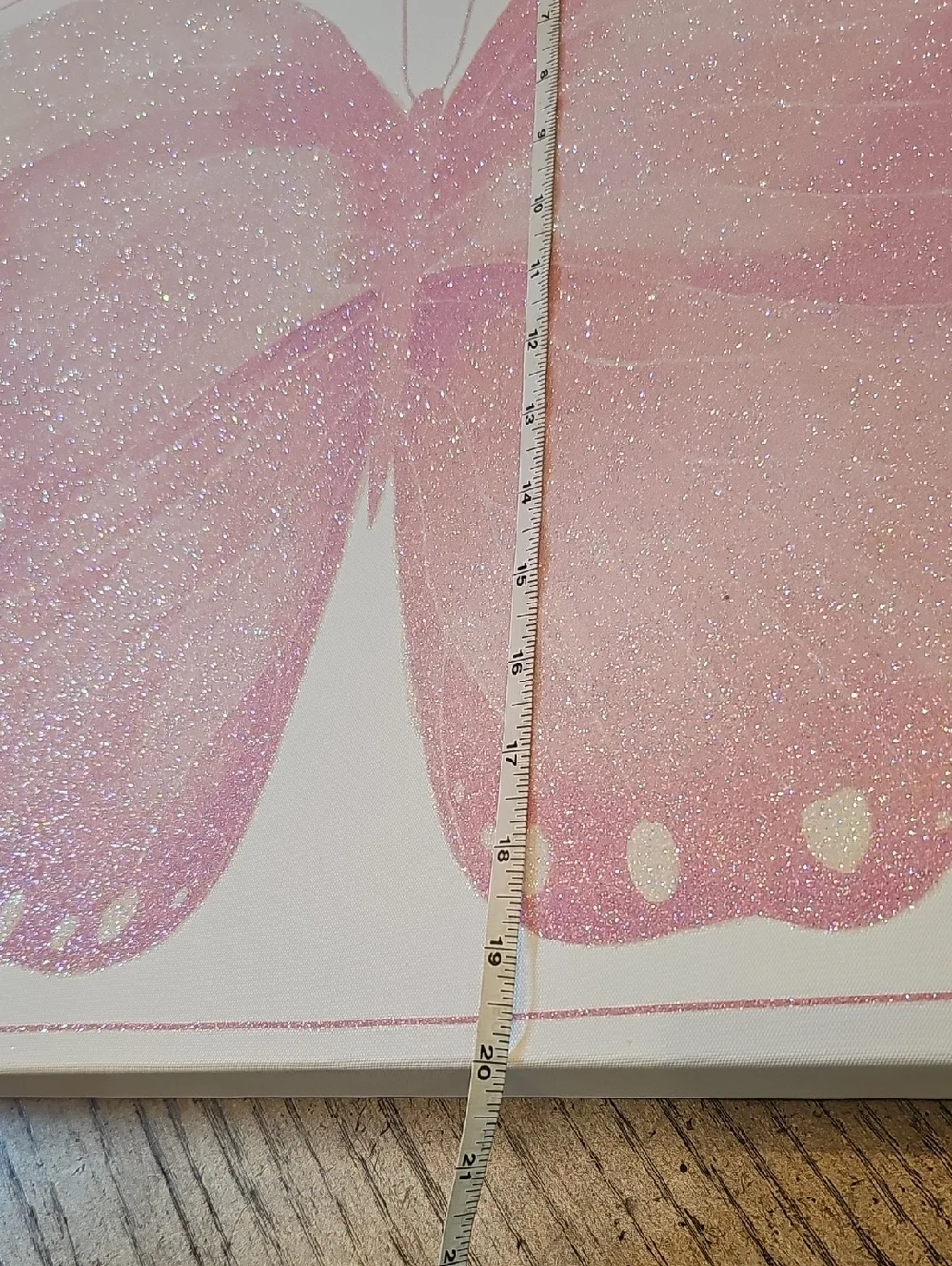Pink Glitter Butterfly Wall Art
